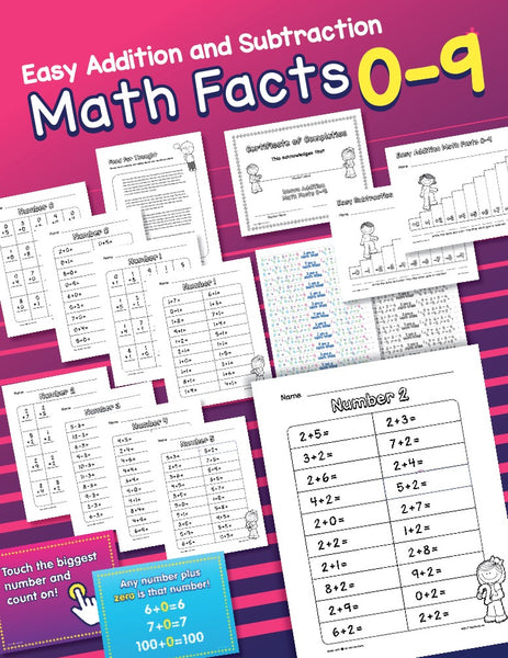 Easy Addition and Subtraction Math Facts: 0-9